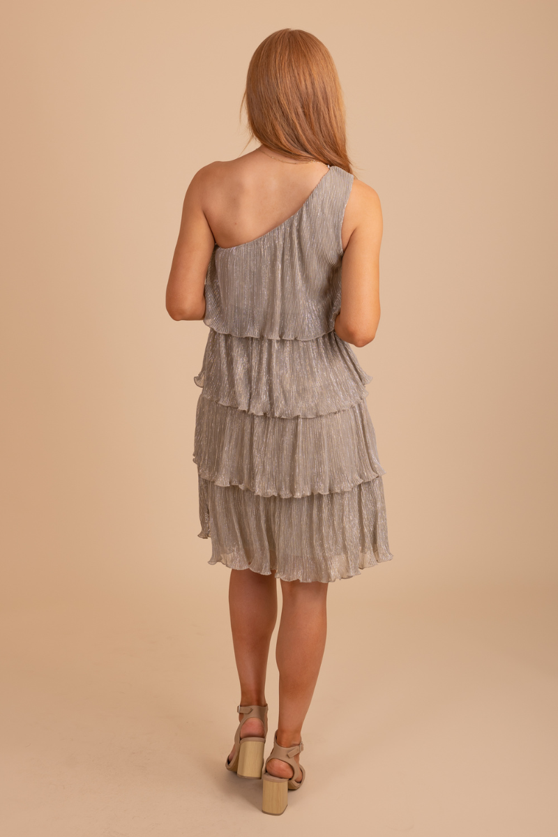 women's boutique one shoulder dress for holidays or special occasions