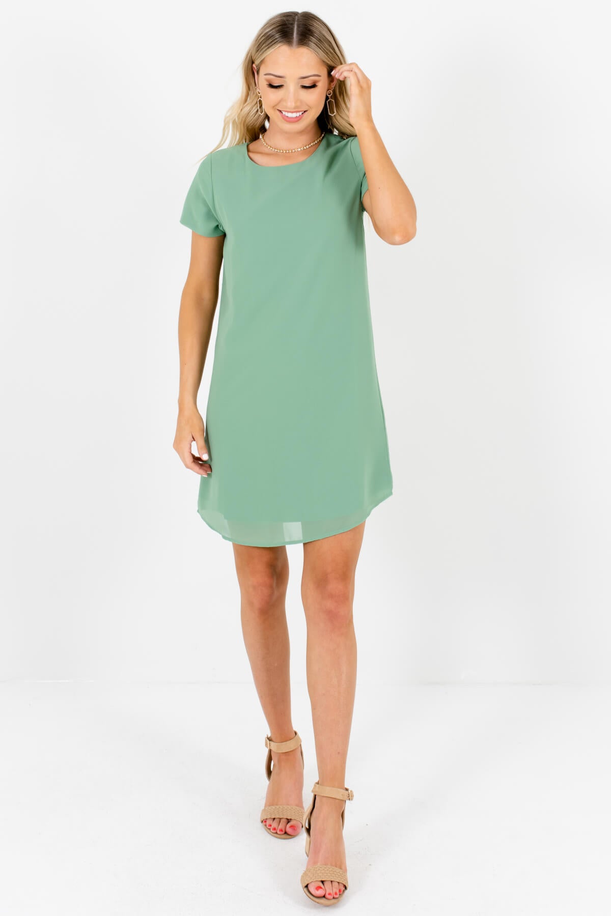 Light Green Cute Mini Dresses Affordable Online Boutique