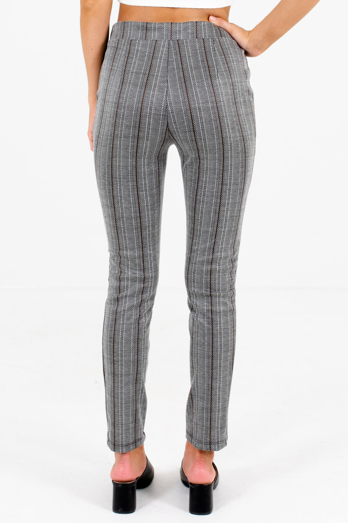 Women's Gray Elastic Waistband Boutique Pants
