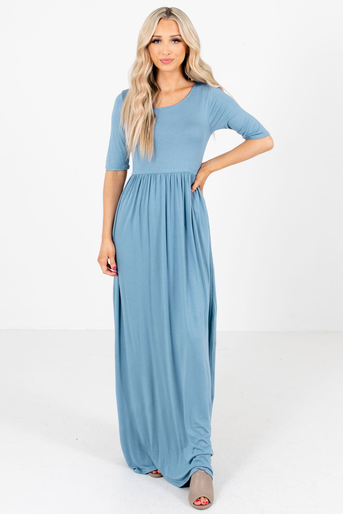 Blue Cute and Comfortable Boutique Maxi Dresses for Women