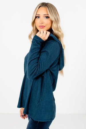 Blue Casual Everyday Boutique Hoodies for Women