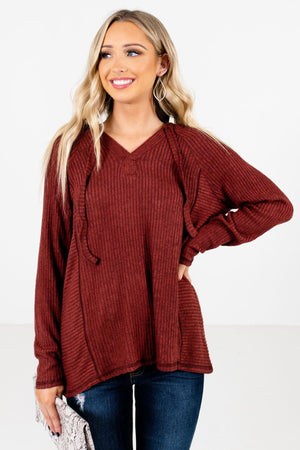 Women’s Rust Red Cozy and Warm Boutique Hoodie