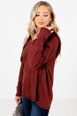 Rust Red Casual Everyday Boutique Hoodies for Women