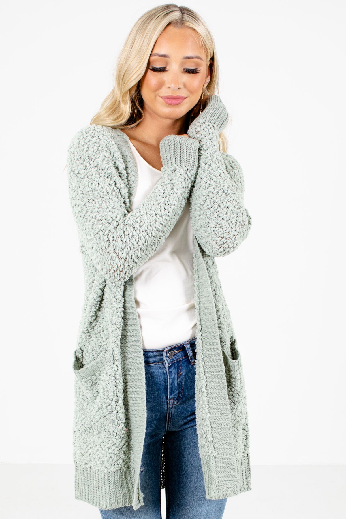 Sage Green Soft Boutique Cardigans for Women