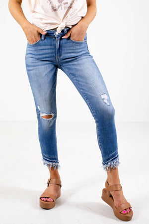 Blue Frayed Hem Boutique KanCan Jeans for Women