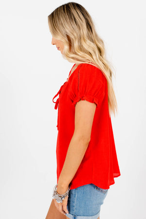 Women's Red High-Quality Boutique Blouses