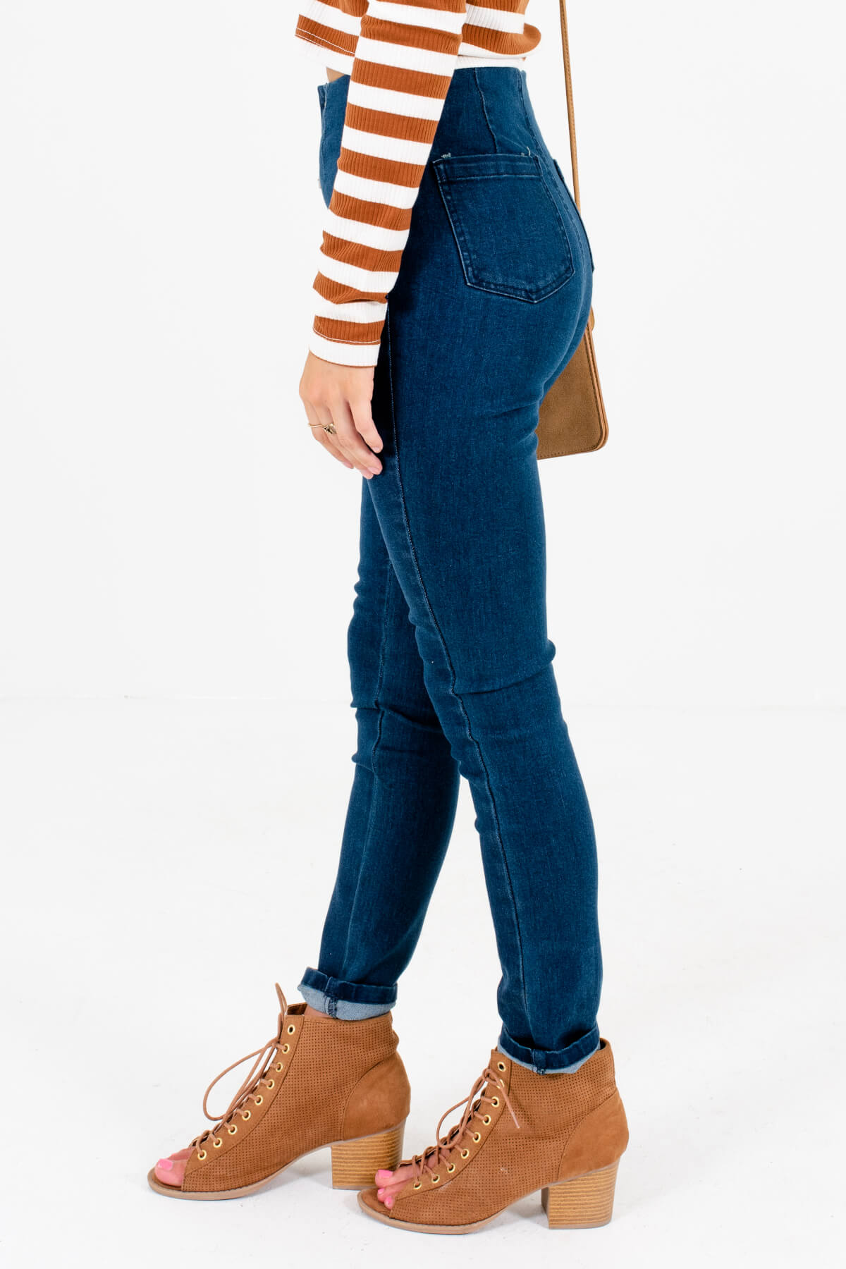 Dark Wash Blue High-Quality Material Boutique Jeans for Women