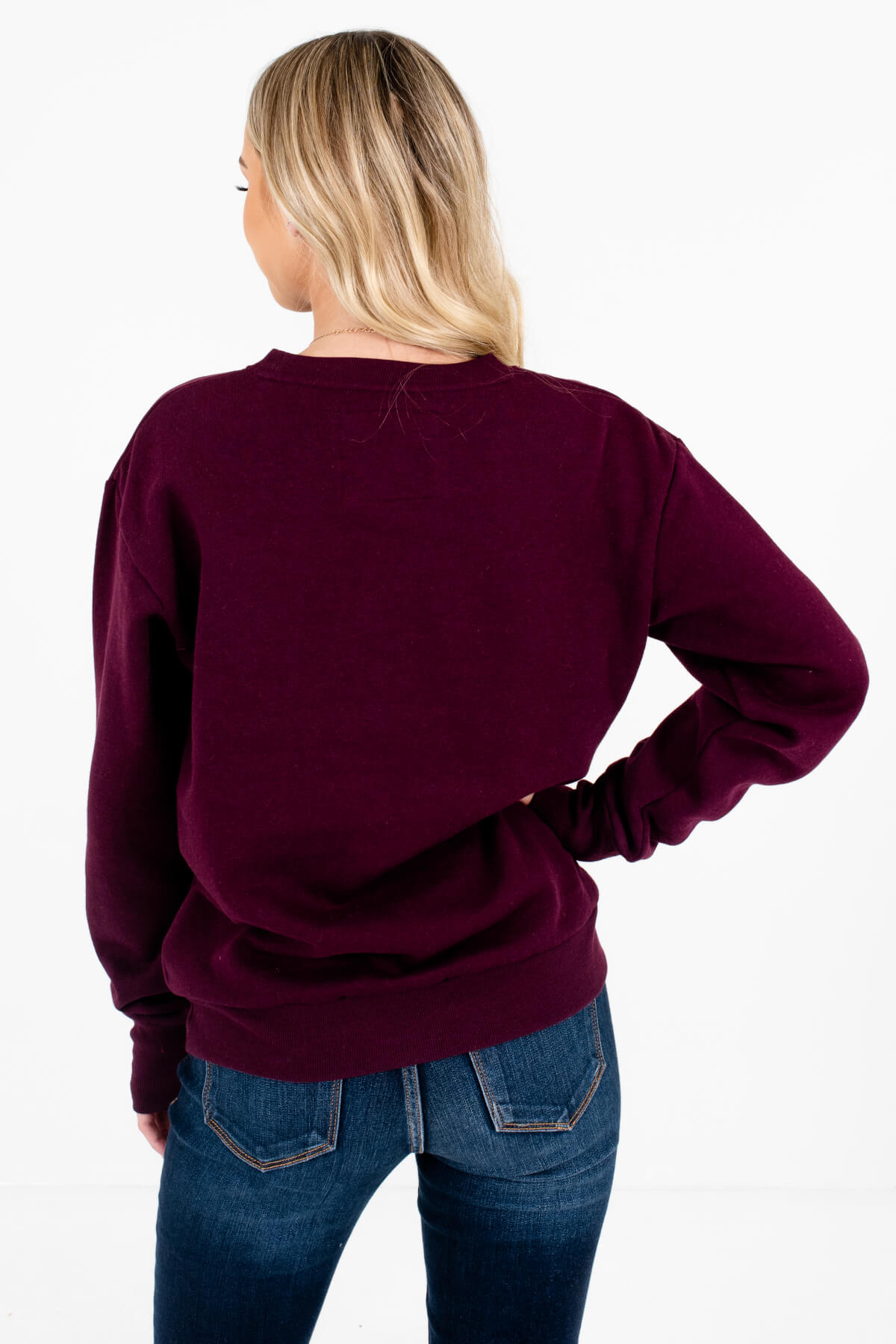Women’s Dark Purple Fleece-Lined Boutique Pullover