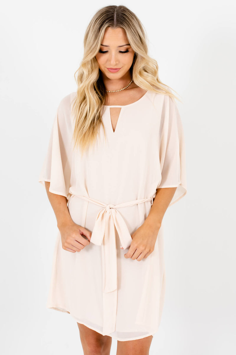 No Strings Attached Cream Mini Dress Boutique Mini Dresses Bella Ella Boutique