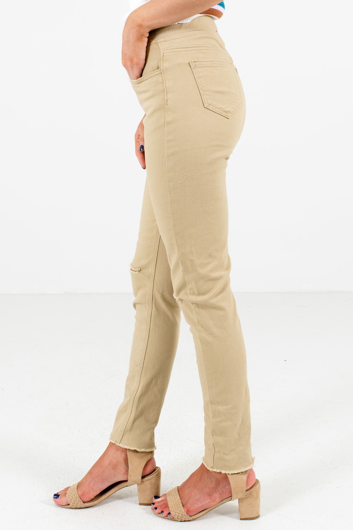 Buy Khaki Jeans & Jeggings for Women by GO COLORS Online