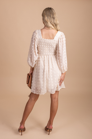 cute off-white mini dress