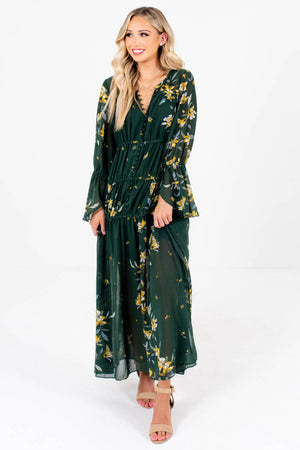 Dark Green Cute and Comfortable Boutique Maxi Dresses for Women
