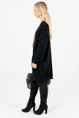 Black Boutique Cardigans with Pockets for Women