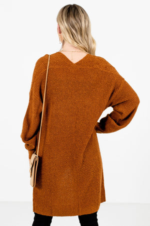 Women’s Rust Orange Long Sleeve Boutique Cardigan