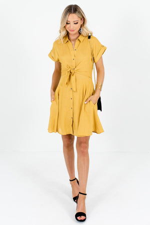 Women's Mustard Yellow Spring and Summertime Boutique Clothing