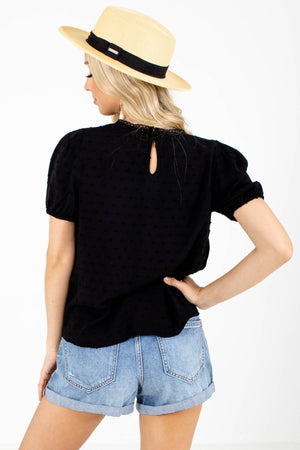 Women's Black Lightweight Boutique Blouse