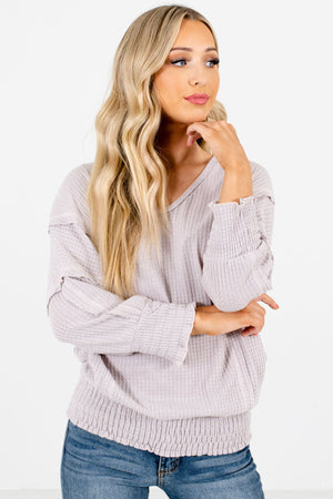 Women's Gray Casual Everyday Boutique Tops