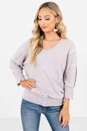 Women's Gray Cozy and Warm Boutique Tops