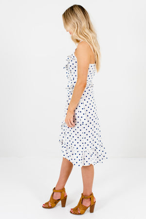 Women's White Cute and Comfortable Boutique Knee-Length Dresses