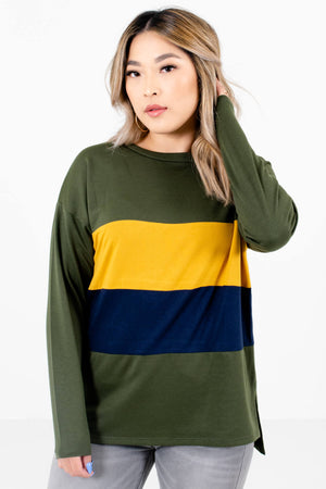 Olive Green Cute and Comfortable Boutique Pullovers for Women