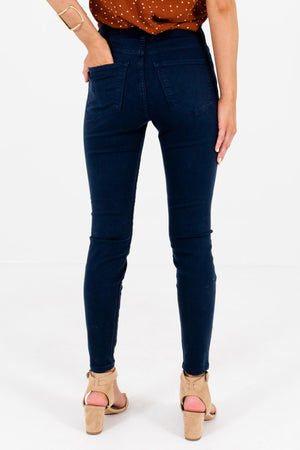 Women's Navy Blue Boutique Jeans with Pockets