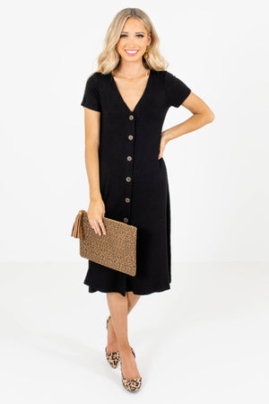 Women’s Black Layering Boutique Midi Dress