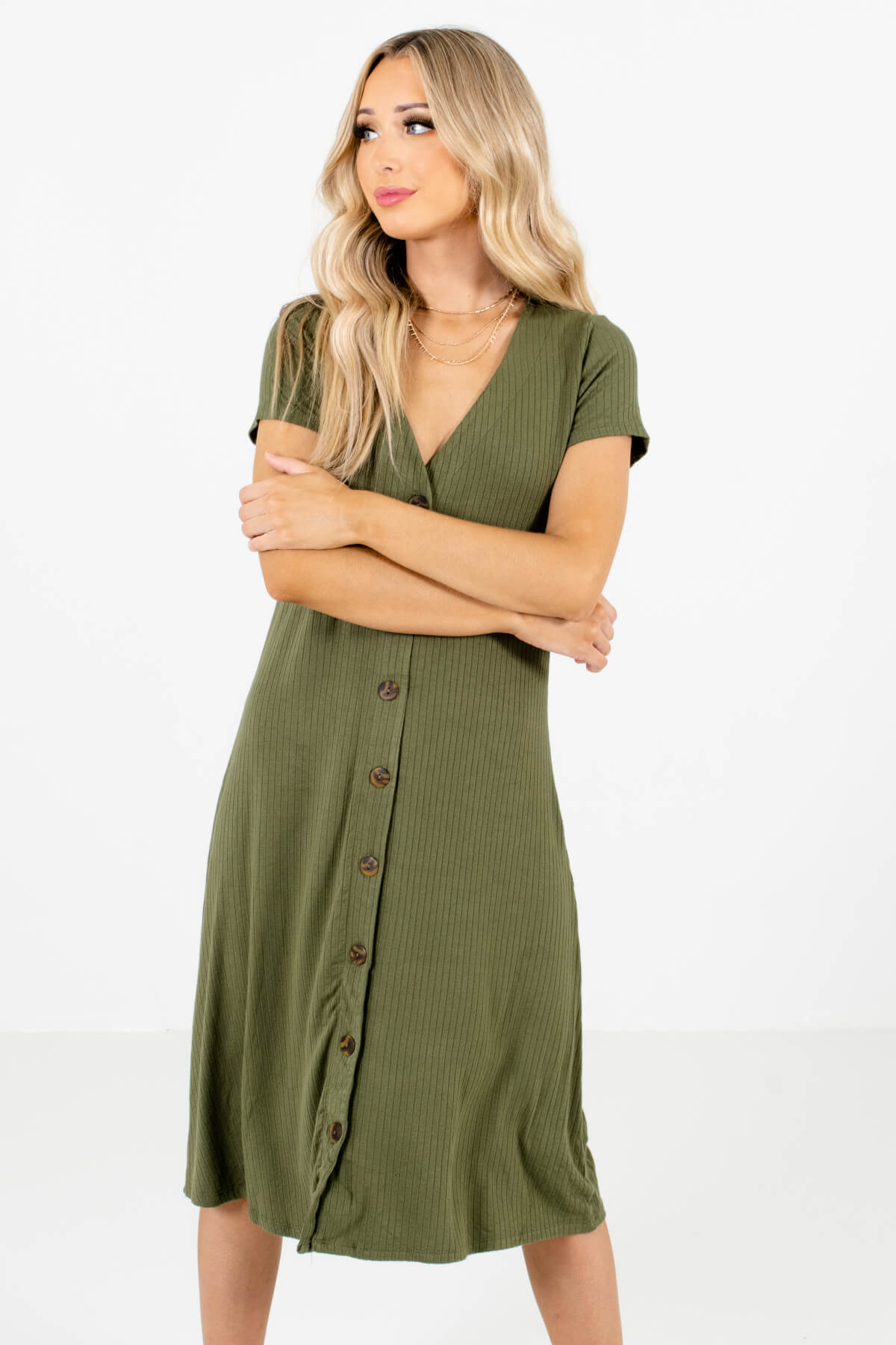 Olive green shop dress casual