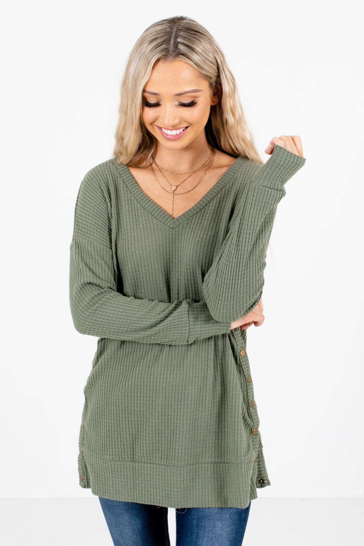 Women’s Olive Green Warm and Cozy Boutique Clothing