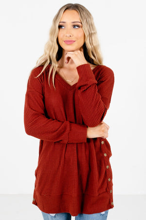 Women’s Rust Red Warm and Cozy Boutique Clothing