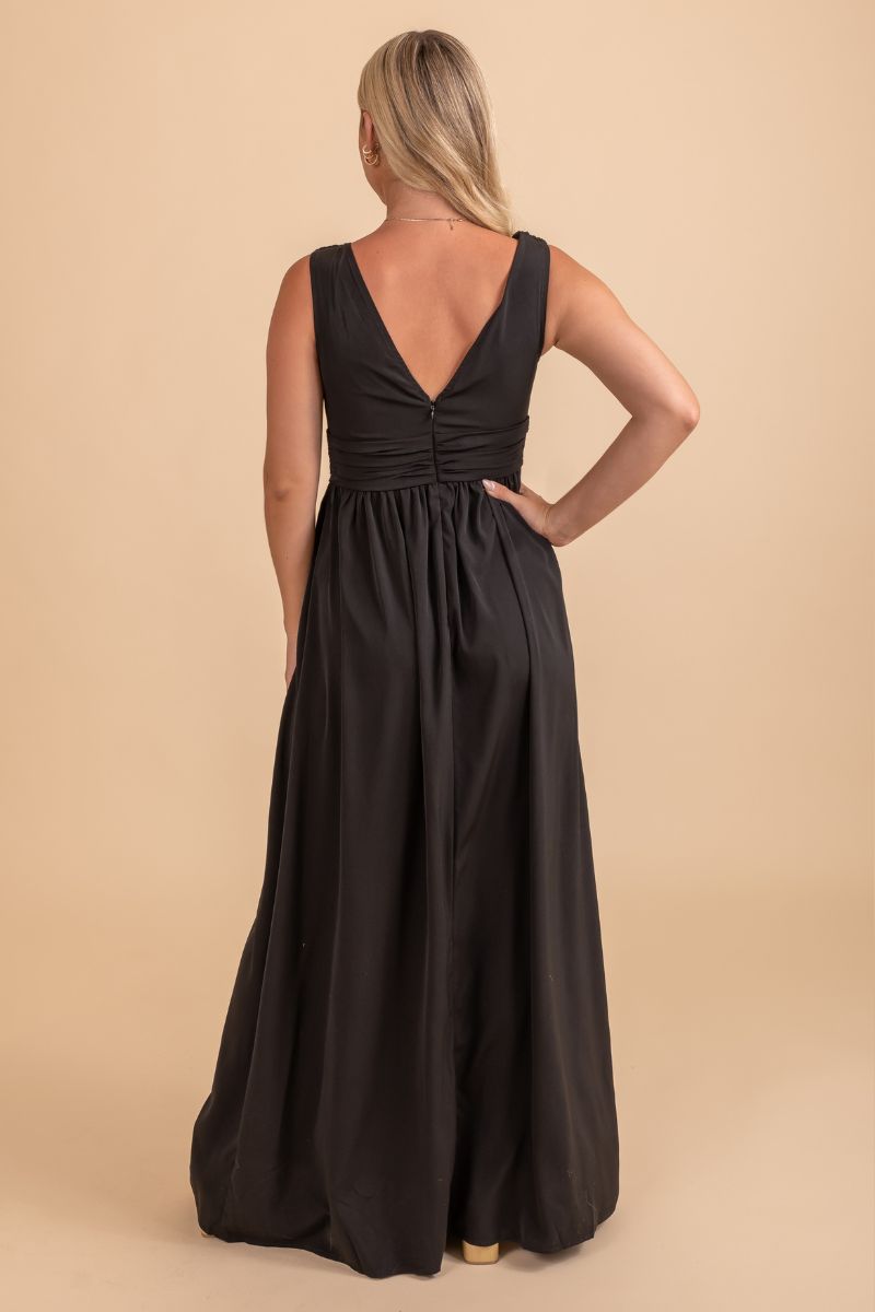 women's ruched bodice maxi dress