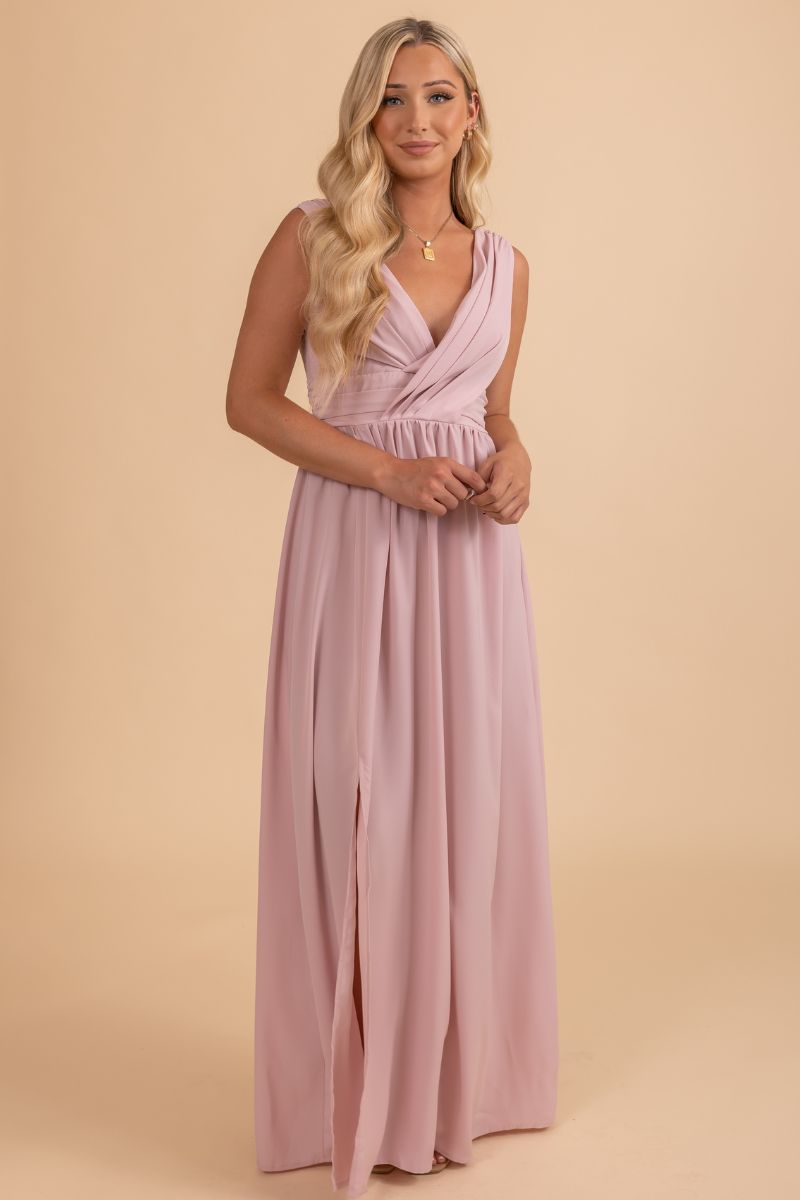 women's pink long length maxi dress