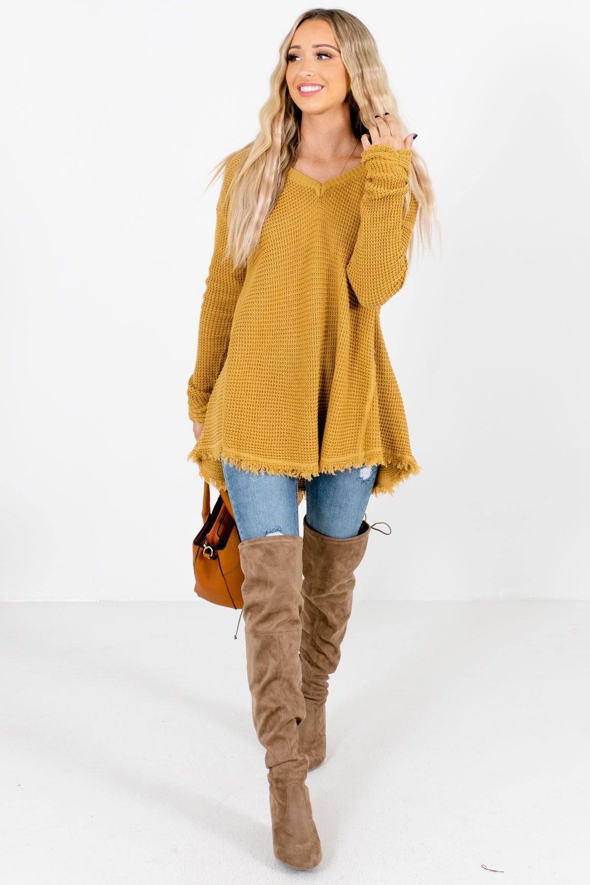 Women’s Mustard Warm and Cozy Boutique Sweater