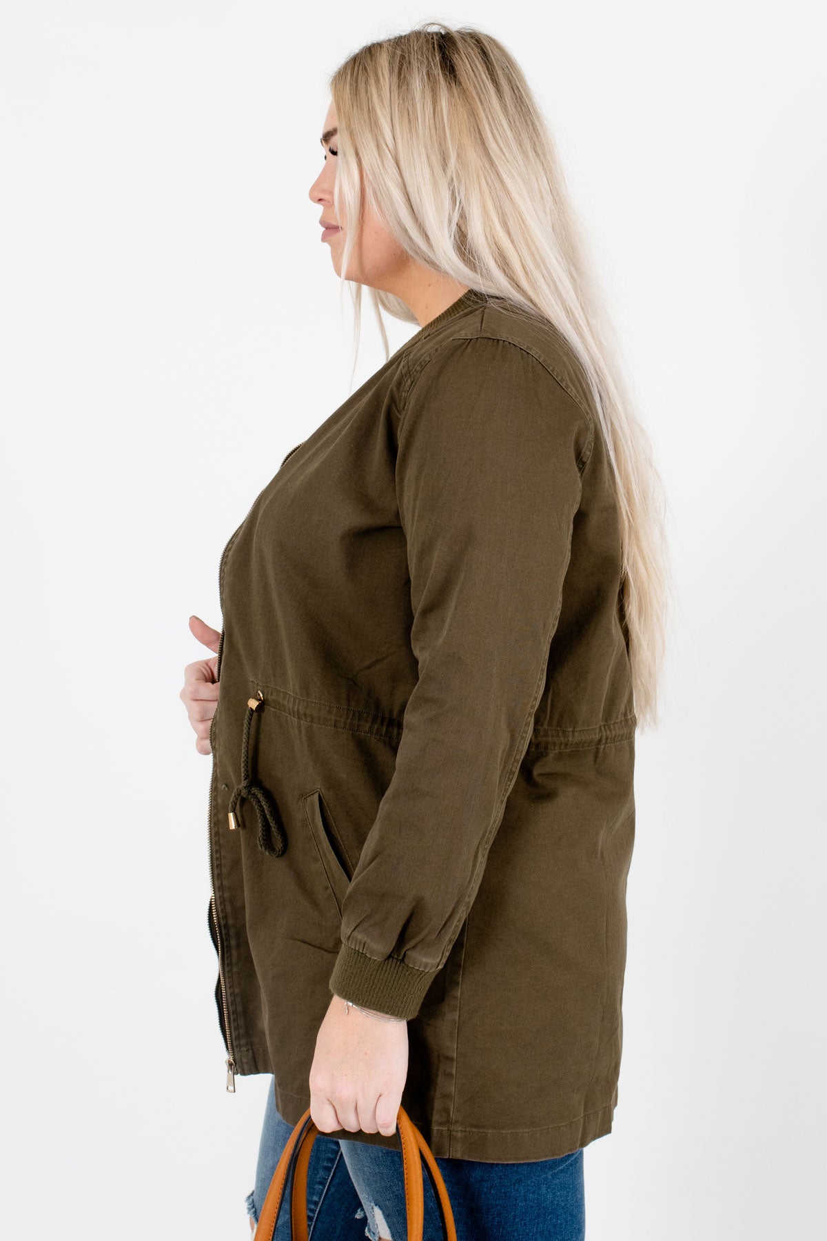 Women's Olive Green Layering Boutique Jackets