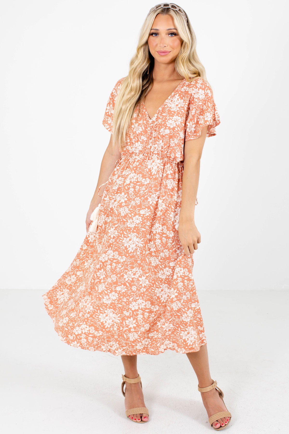 Women's Pink Cute and Comfortable Boutique Midi Dress