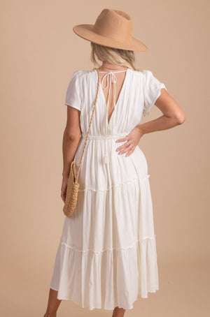 open back midi dress