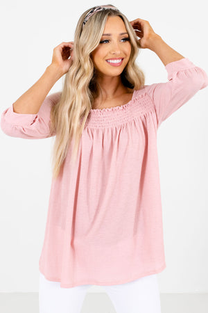 Pink Peasant Style Boutique Blouses for Women