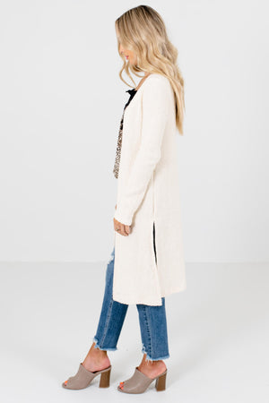 Cream Longer Length Boutique Cardigans for Women