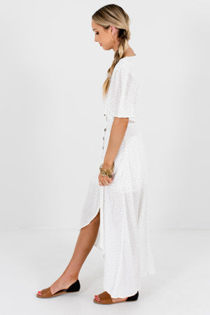 White High-Low Hem Boutique Maxi Dresses for Women