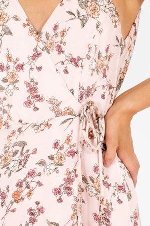 Pink Floral Gorgeous Silky Wrap Dresses for Women