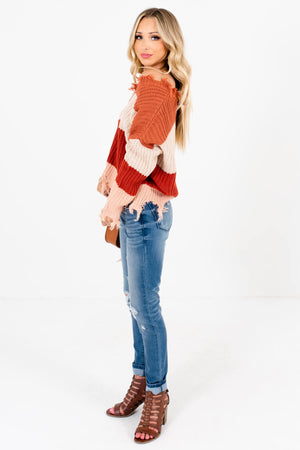 Women’s Rust Orange Cozy and Warm Boutique Sweater
