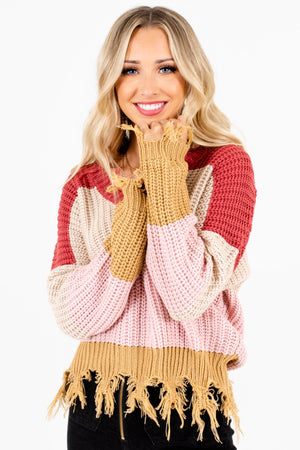 Light Pink Cute and Comfortable Boutique Sweaters for Women