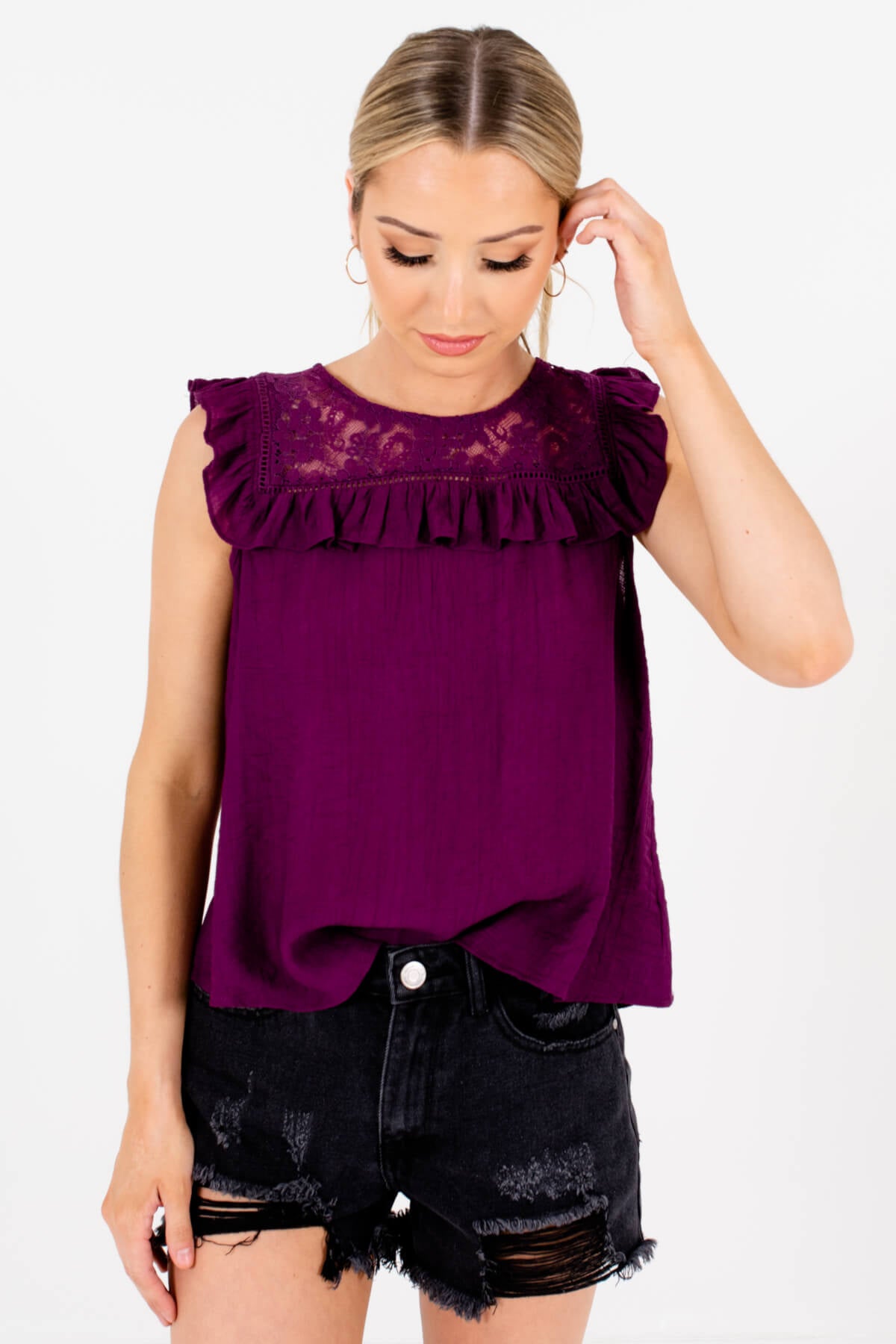 Plum blouses for weddings store
