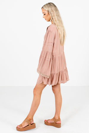 Pink Bell Sleeve Boutique Mini Dresses for Women