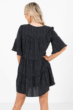 Women's Black 3/4 Length Sleeve Boutique Mini Dress