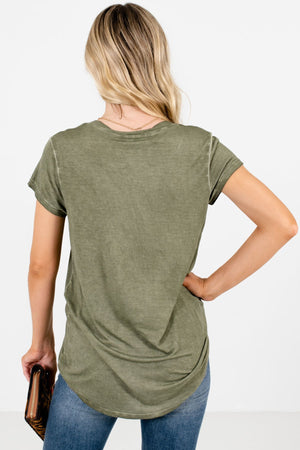 Women’s Green V-Neckline Boutique Tee