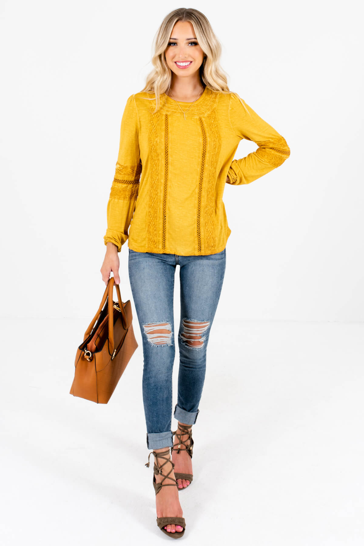 Mustard Yellow Cute and Comfortable Boutique Tops for Women