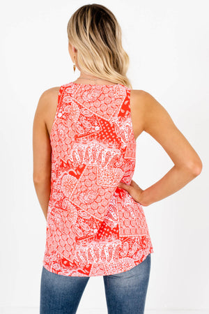 Red Bandana Print Paisley Tank Tops Affordable Online Boutique