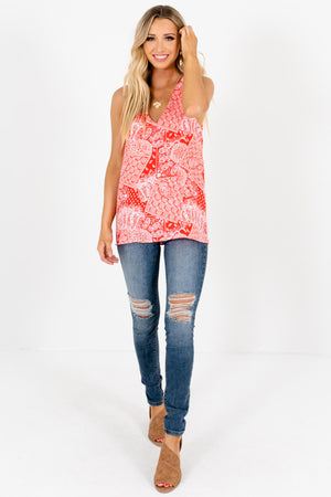 Red Paisley Bandana Print Tank Tops Affordable Online Boutique