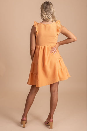 ruffle sleeve mini dress