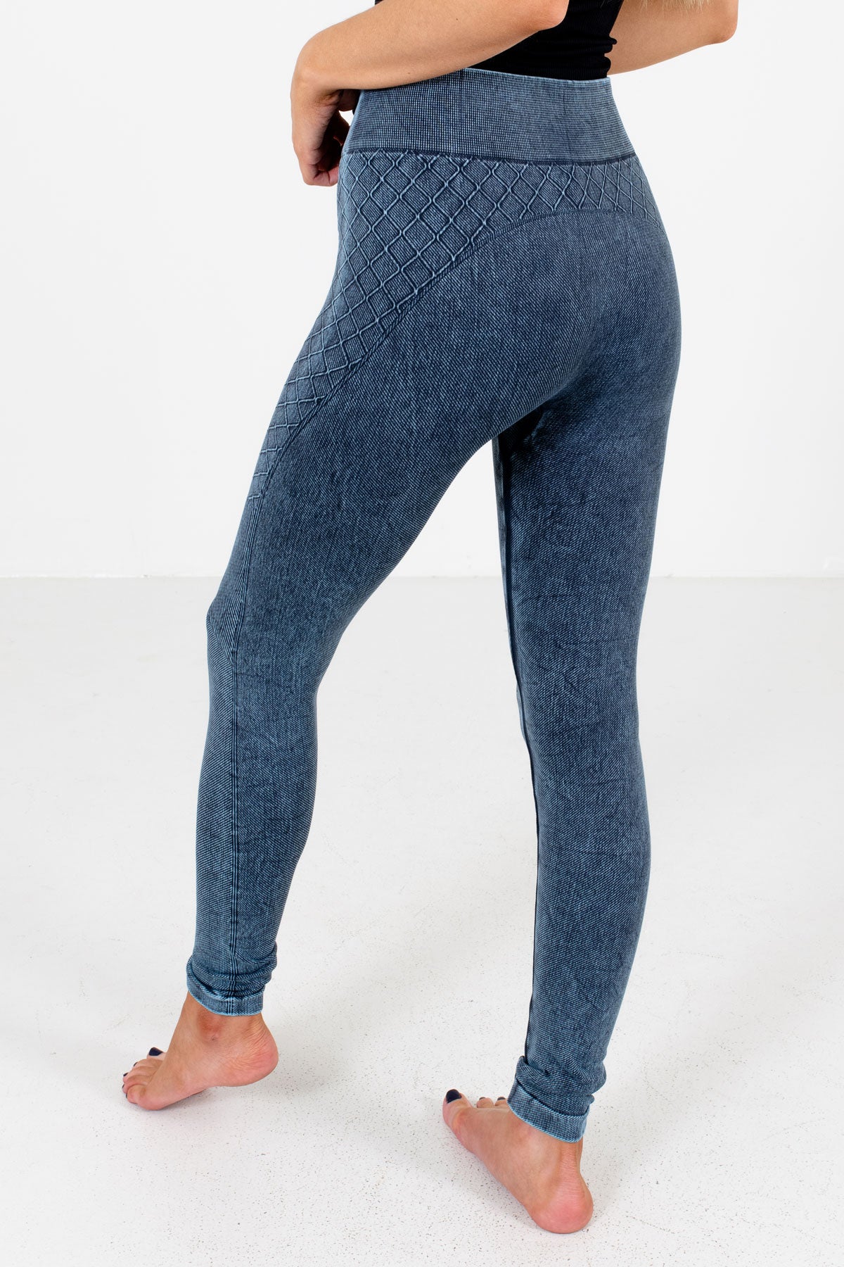 Women's Blue High Waisted Style Boutique Active Leggings